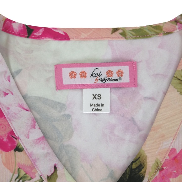 Koi Scrub Top Women's 393PR-PYW Kristen - Picture 2 of 8